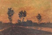 Vincent Van Gogh Landscape at Sunset (nn04) painting